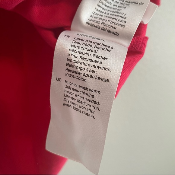 COS Pink Crew Neck Oversized Boxy Cotton Short Sleeve Tee Shirt Size XS - Picture 4 of 5